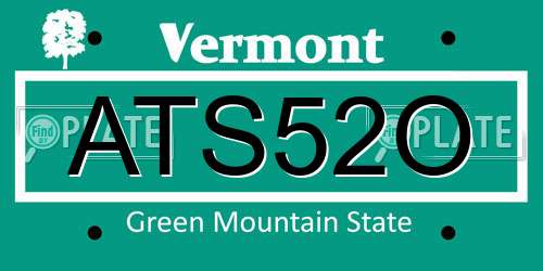 ATS52O Vermont License Plate