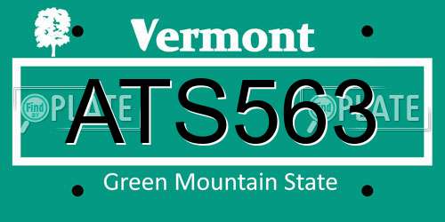 ATS563 Vermont License Plate