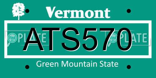 ATS570 Vermont License Plate