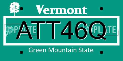 ATT46Q Vermont License Plate