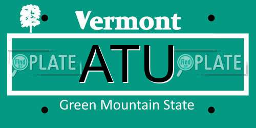 ATU Vermont License Plate
