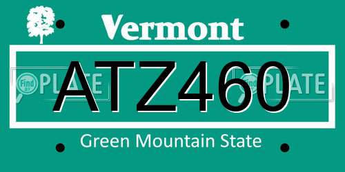 ATZ460 Vermont License Plate
