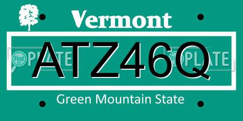 ATZ46Q Vermont License Plate
