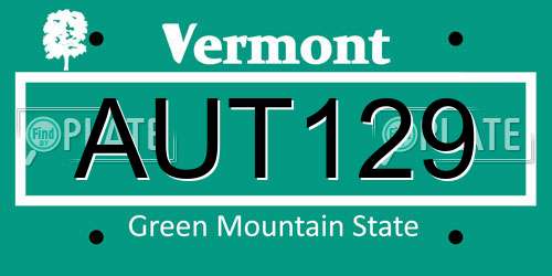 AUT129 Vermont License Plate