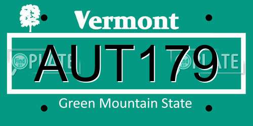 AUT179 Vermont License Plate