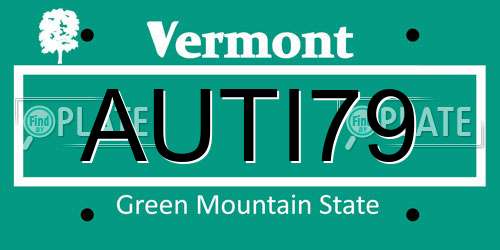 AUTI79 Vermont License Plate