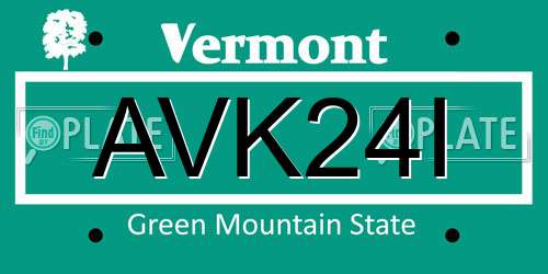 AVK24I Vermont License Plate