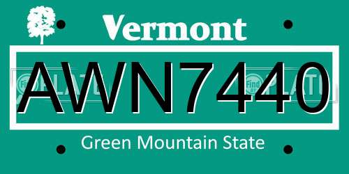 AWN7440 Vermont License Plate