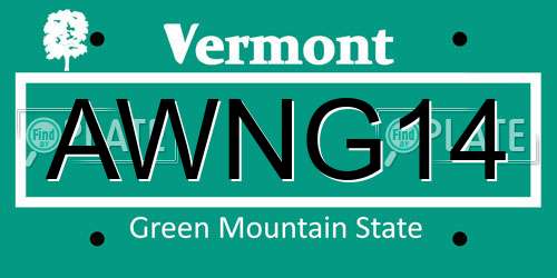 AWNG14 Vermont License Plate