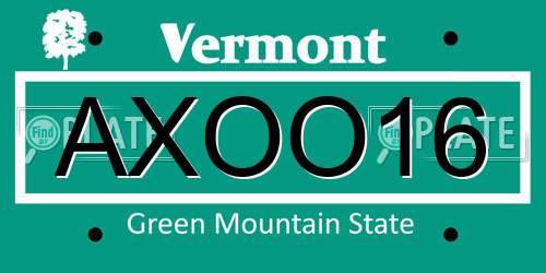 AXOO16 Vermont License Plate
