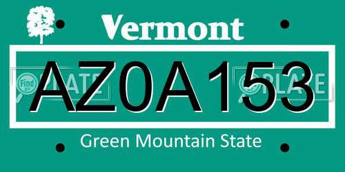 AZ0A153 Vermont License Plate