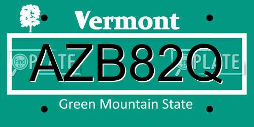 AZB82Q Vermont License Plate