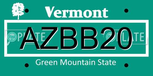 AZBB20 Vermont License Plate