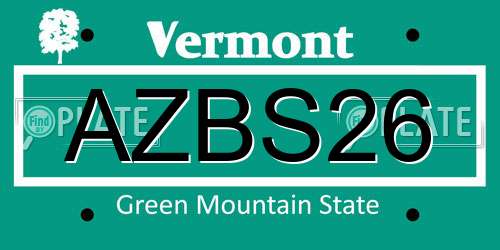 AZBS26 Vermont License Plate