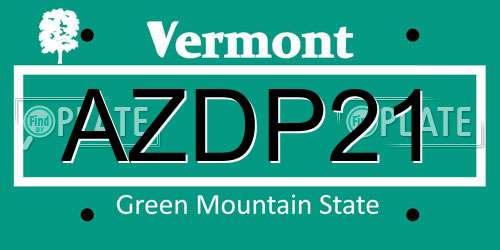 AZDP21 Vermont License Plate