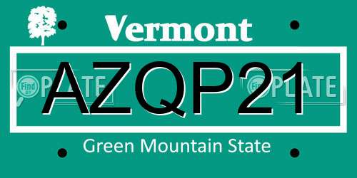 AZQP21 Vermont License Plate