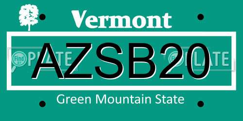 AZSB20 Vermont License Plate