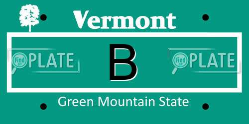 B Vermont License Plate
