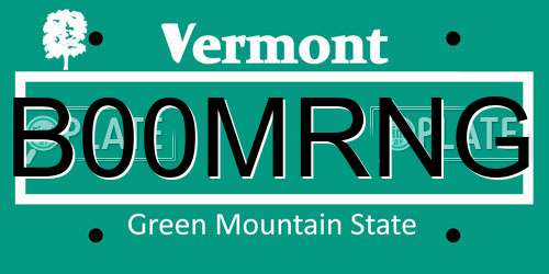 B00MRNG Vermont License Plate