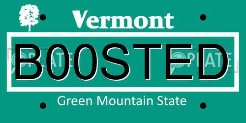 B00STED Vermont License Plate