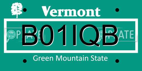 B01IQB Vermont License Plate