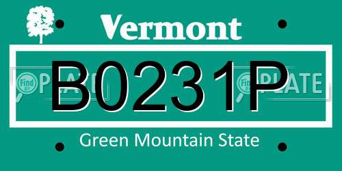 B0231P Vermont License Plate