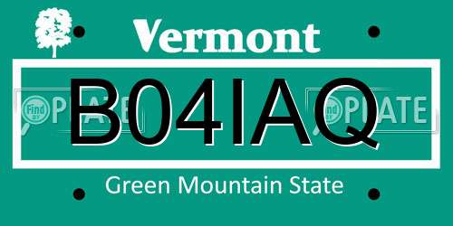 B04IAQ Vermont License Plate