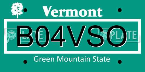 B04VSO Vermont License Plate