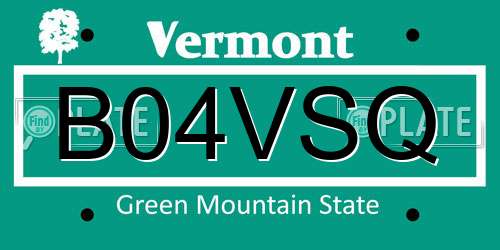 B04VSQ Vermont License Plate