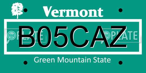 B05CAZ Vermont License Plate