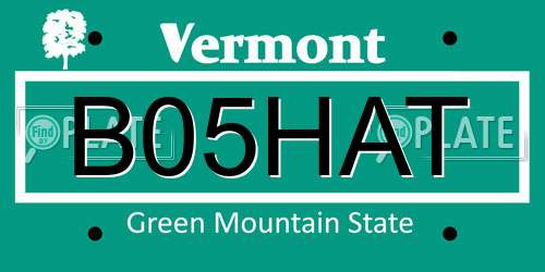 B05HAT Vermont License Plate