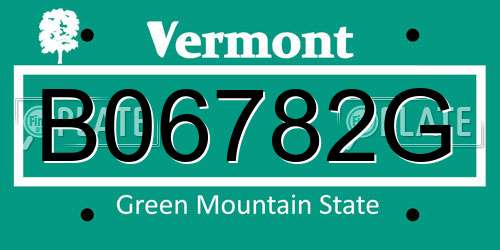 B06782G Vermont License Plate