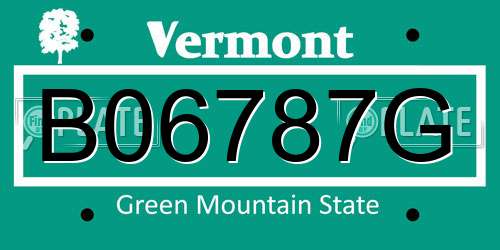 B06787G Vermont License Plate