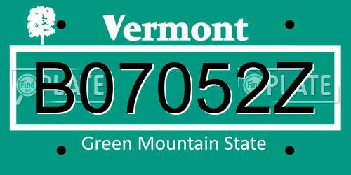B07052Z Vermont License Plate