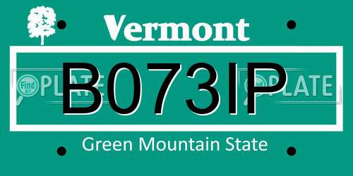 B073IP Vermont License Plate