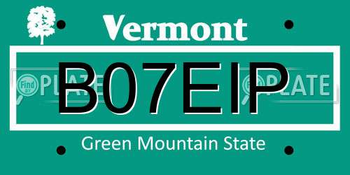 B07EIP Vermont License Plate