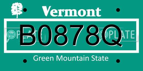 B0878Q Vermont License Plate
