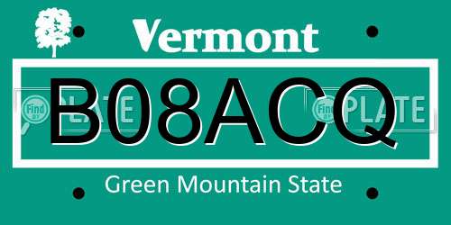 B08ACQ Vermont License Plate