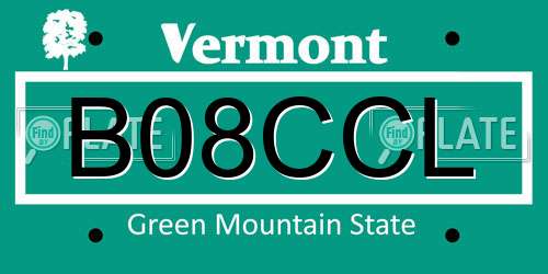 B08CCL Vermont License Plate
