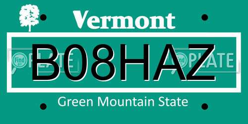 B08HAZ Vermont License Plate