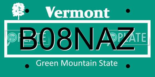 B08NAZ Vermont License Plate