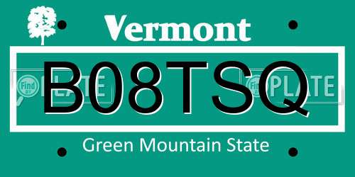 B08TSQ Vermont License Plate