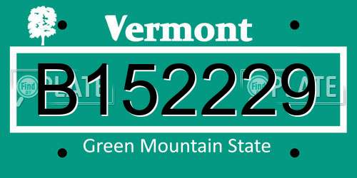 B152229 Vermont License Plate