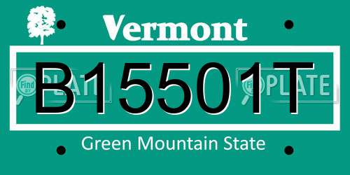 B15501T Vermont License Plate