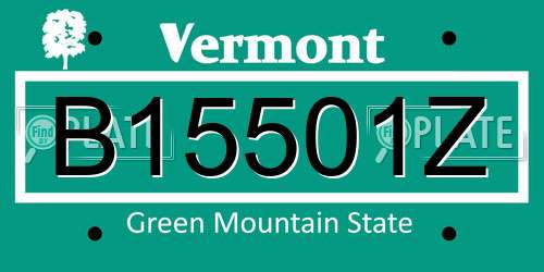 B15501Z Vermont License Plate