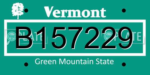 B157229 Vermont License Plate