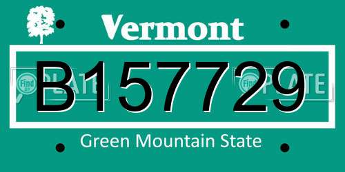 B157729 Vermont License Plate