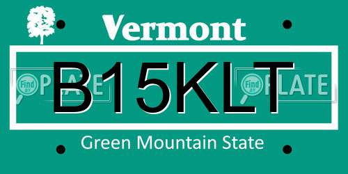 B15KLT Vermont License Plate
