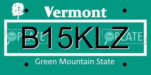 B15KLZ Vermont License Plate