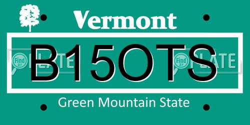B15OTS Vermont License Plate